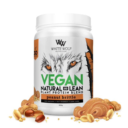 White Wolf Lean Vegan Protein; Peanut Brittle 900g
