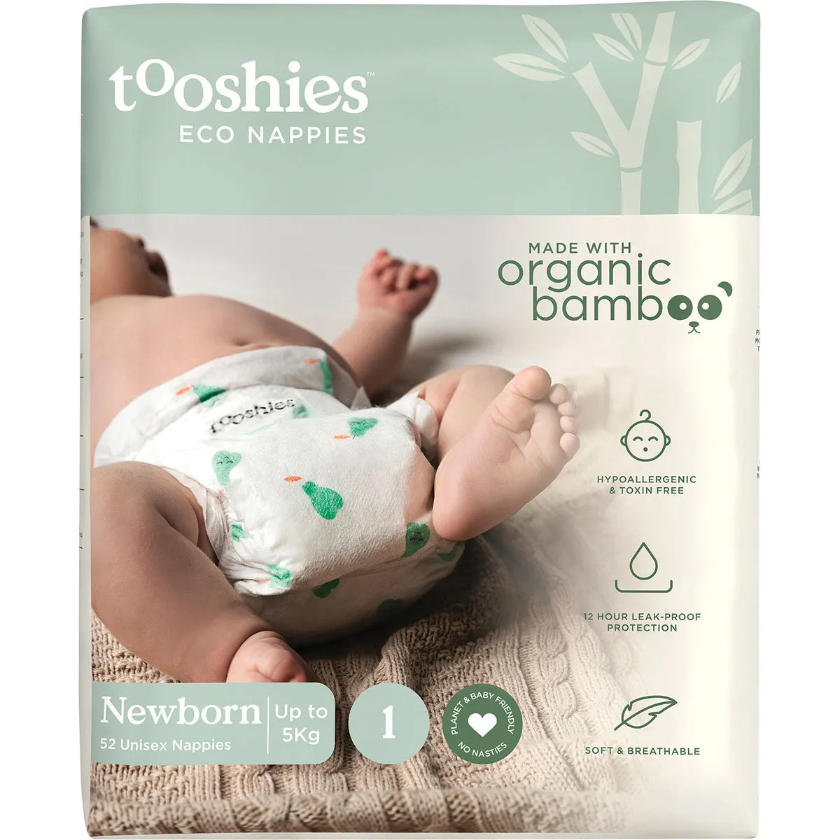 TOOSHIES Eco Nappies Size 1 Newborn - 3-5kg 52PK – The Nutrition Corner