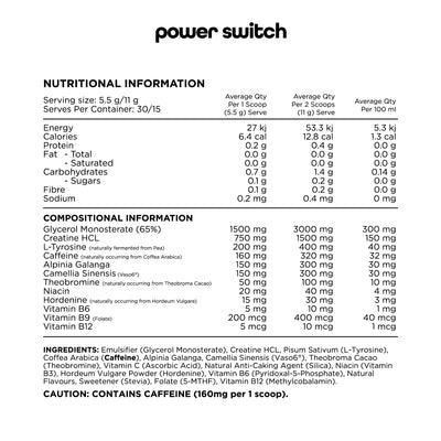 SWITCH NUTRITION Power Switch Red Raspberry 165g