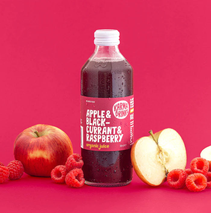 KARMA DRINKS Organic Apple/Blackcurrant/Rasp Juice 300ML