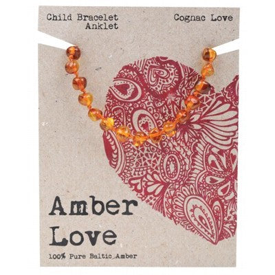 AMBER LOVE Bracelet Anklet Cognac CHILD - 14cm