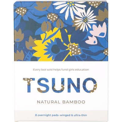 TSUNO Natural Bamboo Pads Overnight (Winged &Ultra-Thin) 8