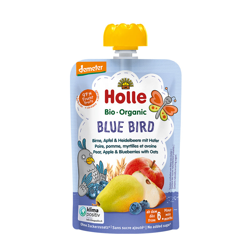 Holle Organic- Blue Bird Pear Apple & Blueberries with Oats 100g