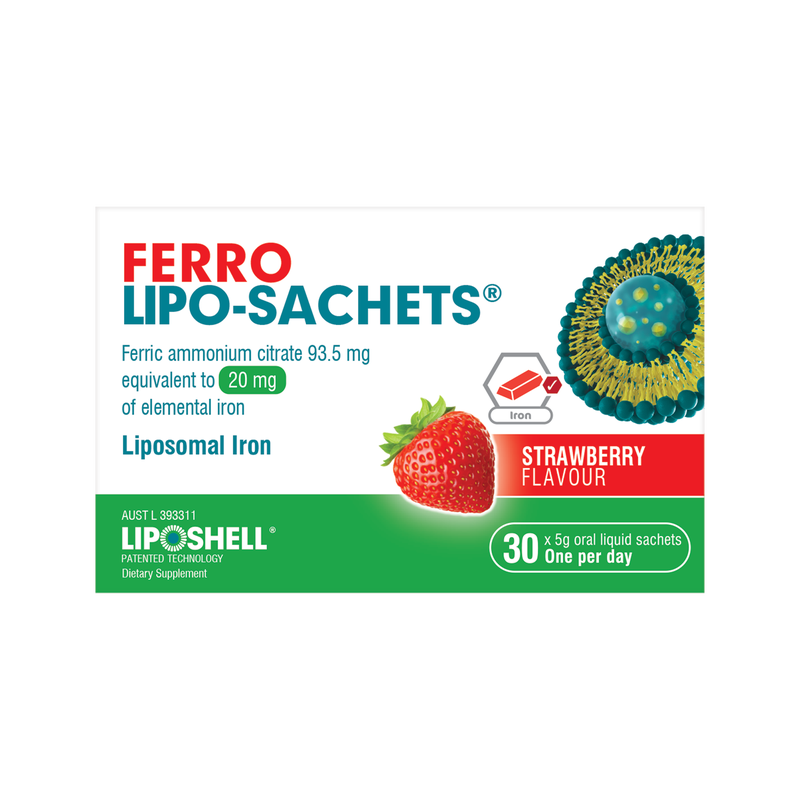 Lipo-Sachets Ferro Strawberry Oral Liquid Sachets 5g x 30 Pack