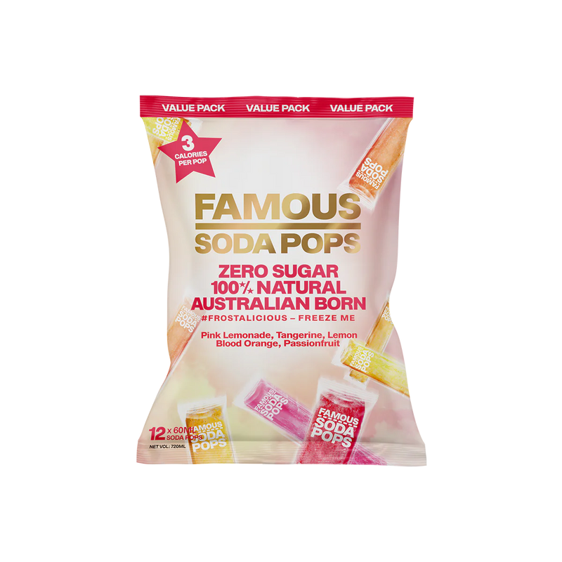 Famous All Natural Sugar-Free Soda Pops 12x60ml