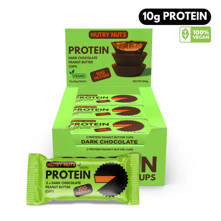 NUTRY NUTS Protein Peanut Butter Cups Dark Chocolate 42g  BEST BEFORE;13/03/25