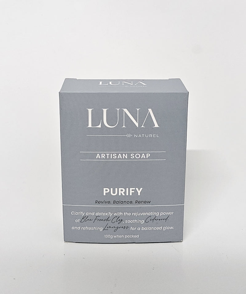 LUNA Naturel- Artisan Cold Pressed Soap- Purify 130g