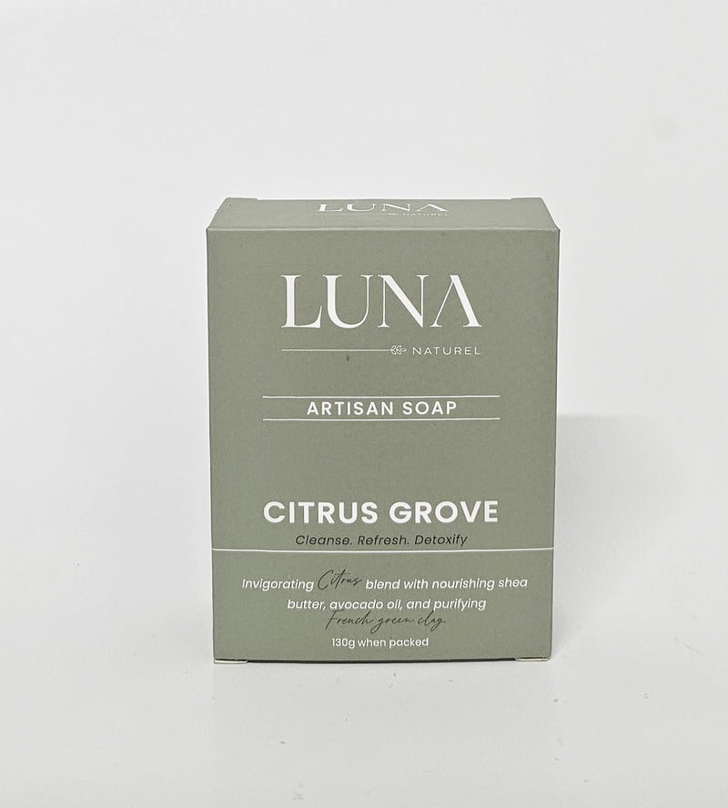 LUNA Naturel- Artisan Cold Pressed Soap- Citrus Grove 130g