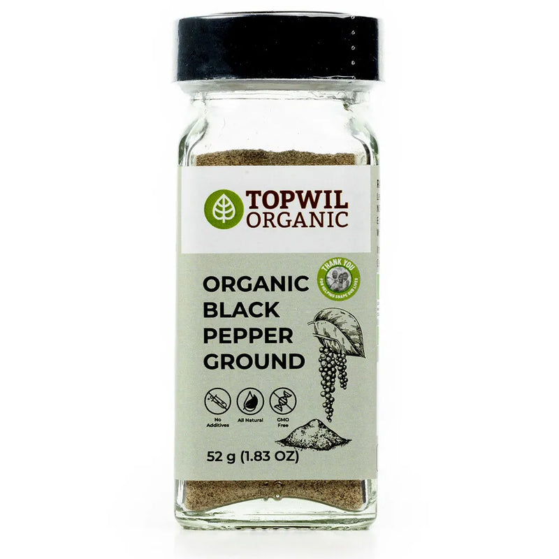Topwil Spices Organic Black Pepper Ground 52g