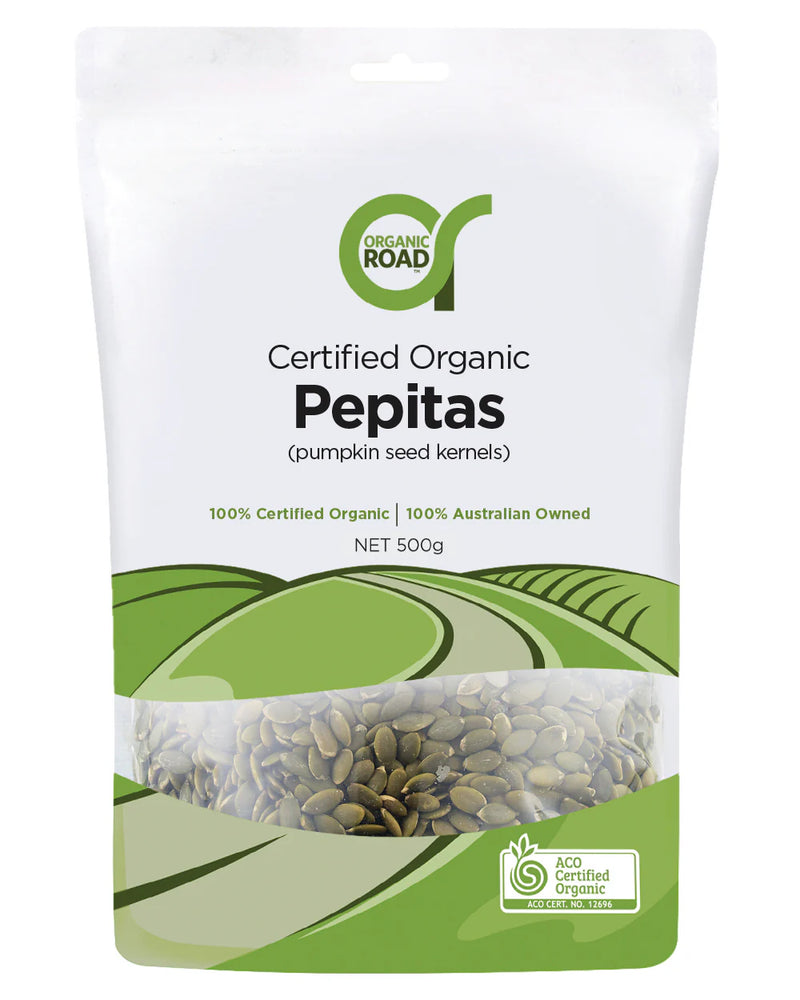 Organic Road Certified Organic Pepitas (Pumpkin Seed Kernels) 500g