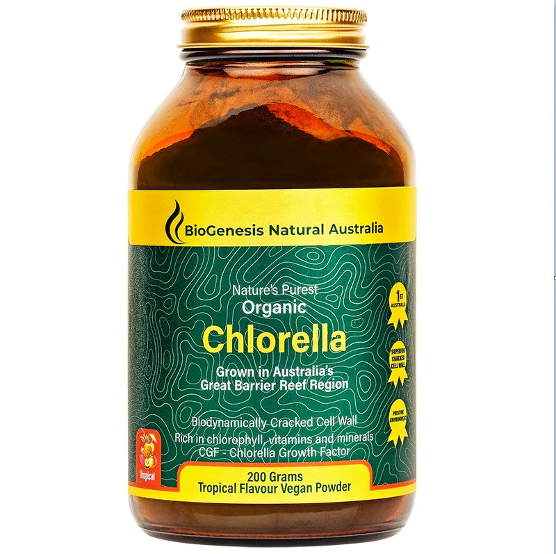 BioGenesis Organic Chlorella Powder- Tropical Flavour 200G