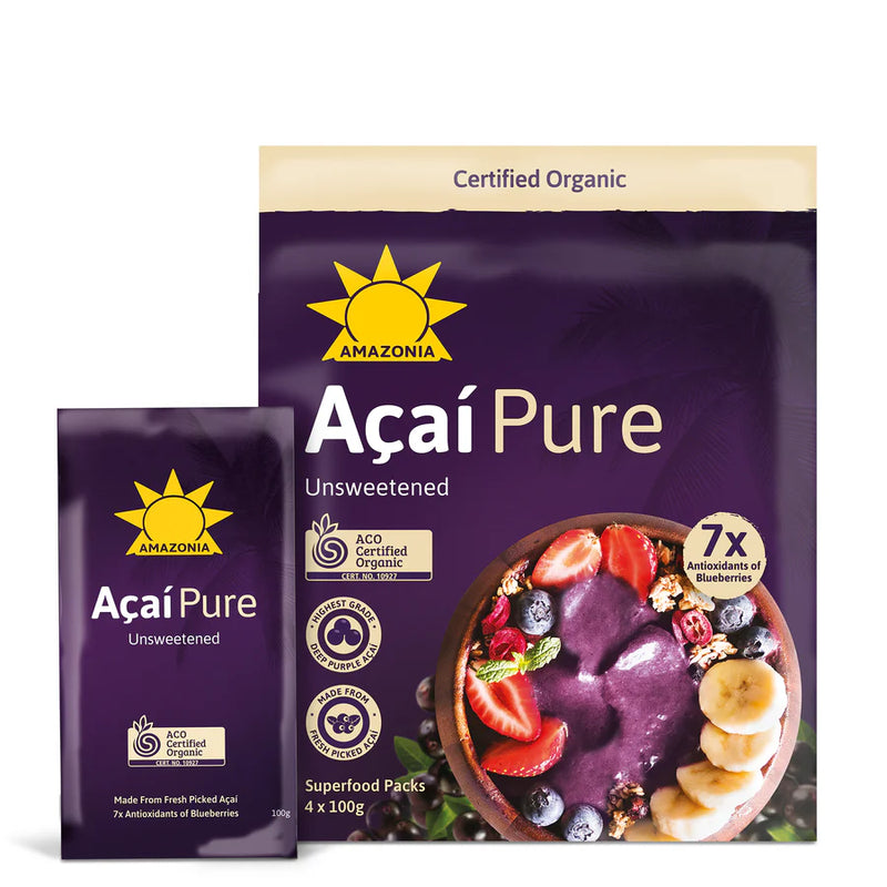 Amazonia Acai Pure Unsweetened 4 x100g