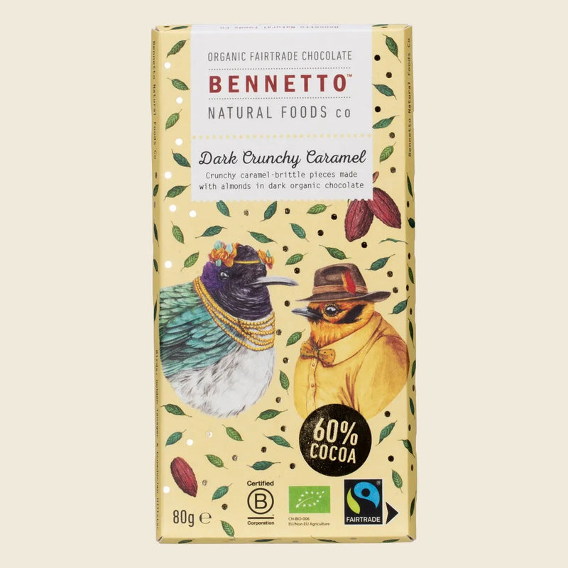 BENNETTO Organic Dark Crunchy Caramel 80g