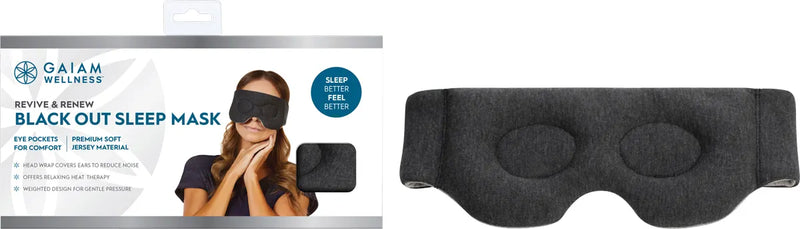 GAIAM Revive and Renew Black Out Sleep Mask x1