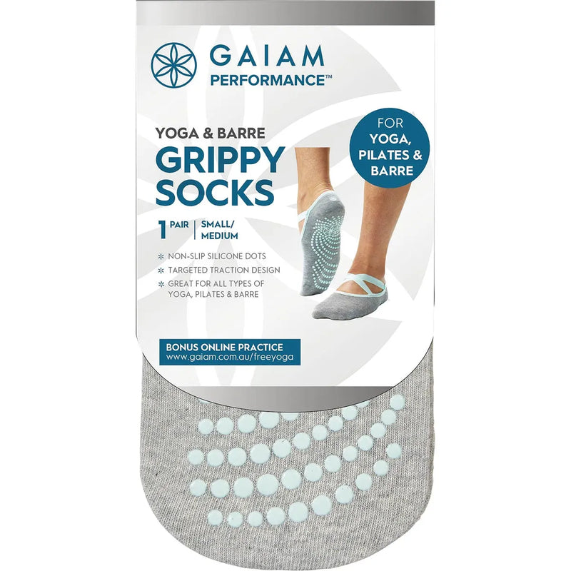 GAIAM Yoga & Barre Grippy Socks Small/Medium x1