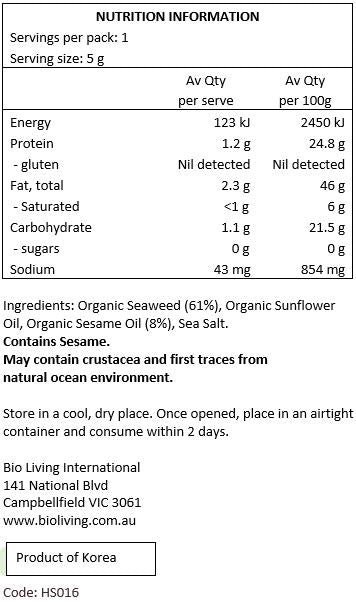 HONEST SEA Seaweed - Sesame 5g