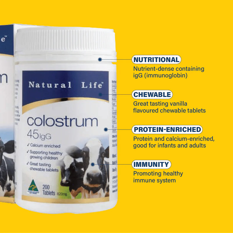 NATURAL LIFE Colostrum 45MG IgG Chewable 200T