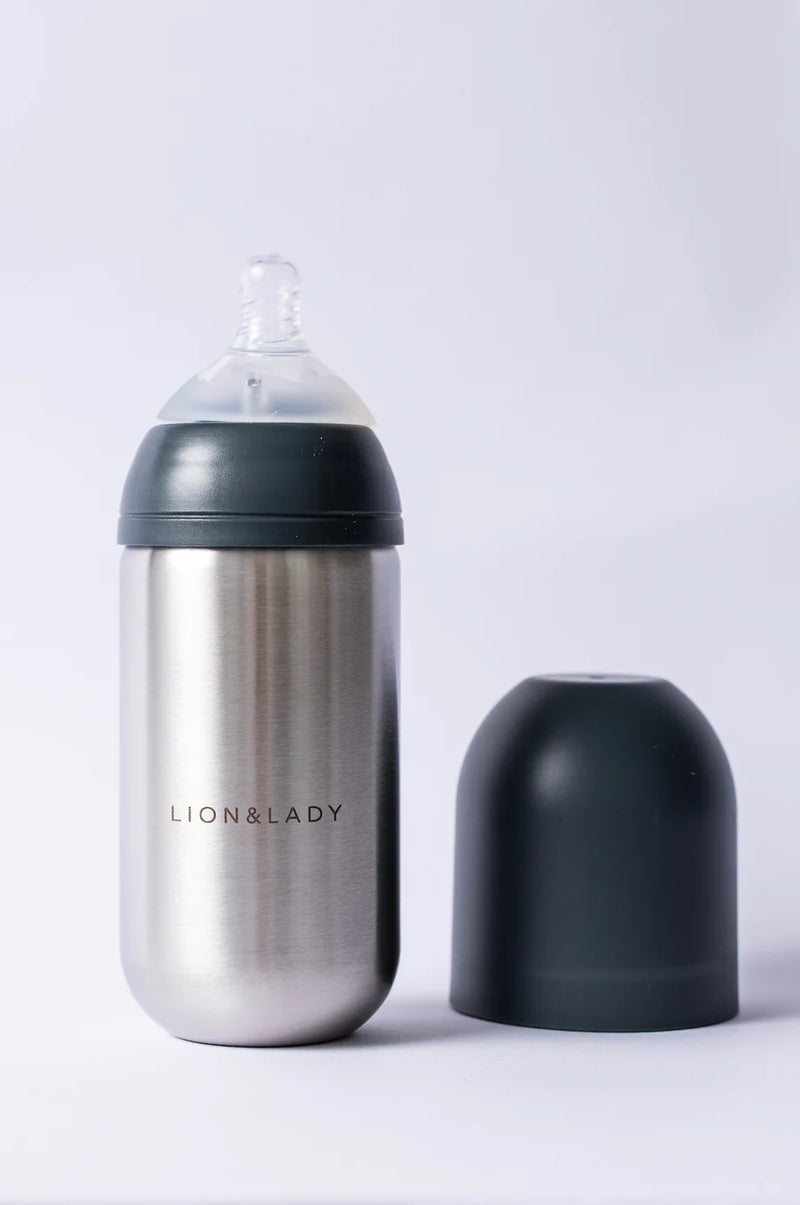 Lion & Lady 18/8 Stainless Steel Baby Bottle French Navy 350ml