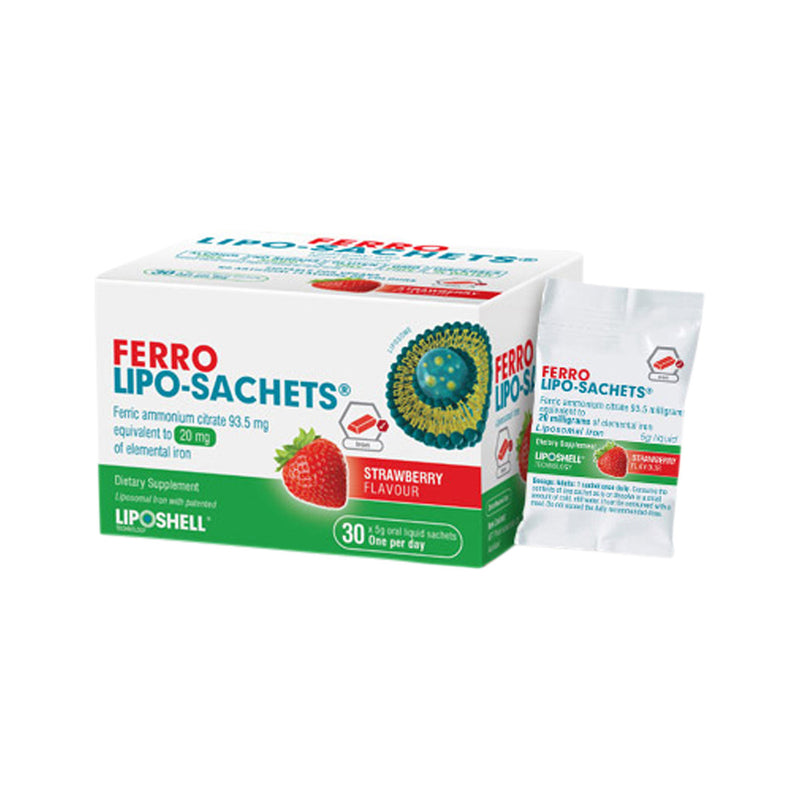 Lipo-Sachets Ferro Strawberry Oral Liquid Sachets 5g x 30 Pack