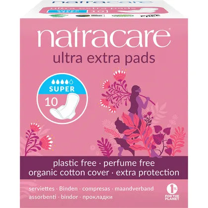 Natracare Ultra Extra Pads Super (Wings) 10pk