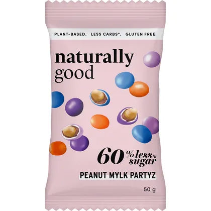 NATURALLY GOOD Peanut Mylk Partyz 60% less sugar 50g
