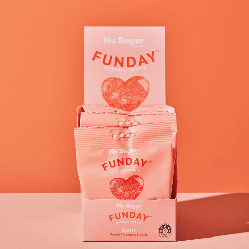 FUNDAY Sour Peach Hearts 50g