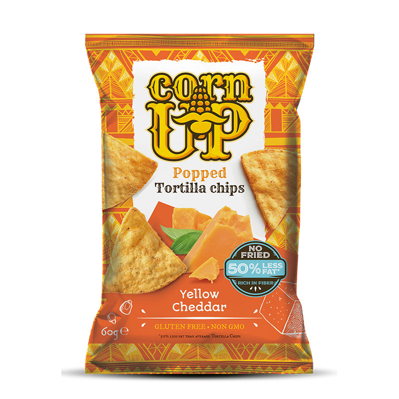 RICE UP CornUp Popped Tortilla Chips Yellow Cheddar 60g