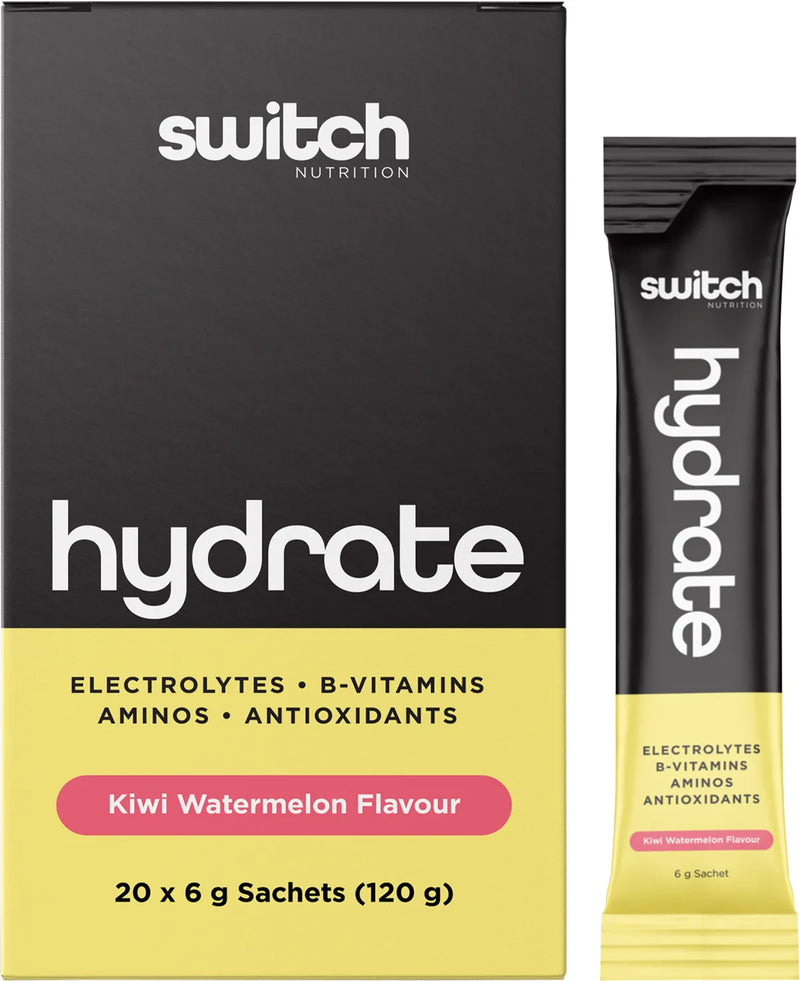 SWITCH NUTRITION Hydrate Electrolytes No Added Sugar Kiwi Watermelon 20x6g