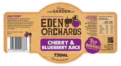 EDEN JUICE Pure Juice Cherry Blueberry 750ml