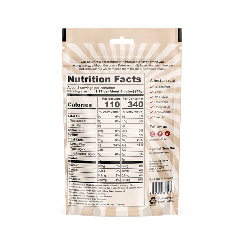TRUE DATES Sour Cola 100g