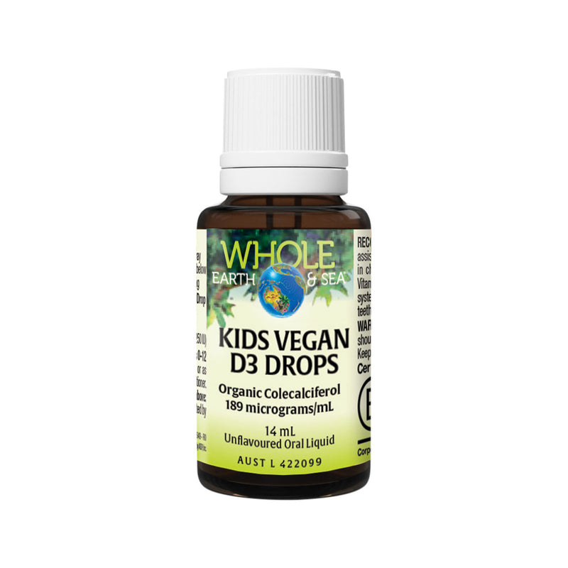 WHOLE EARTH & SEA Kids Vegan D3 Drops Unflavoured Oral Liquid 14ml