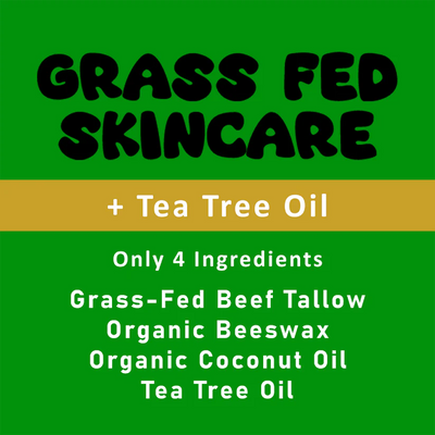 Grass Fed Skincare- Beef Tallow+Tea Tree Oil Lip Balm 5g