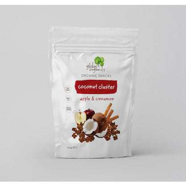 Global Organics Coconut Clusters- Apple & Cinnamon 140g