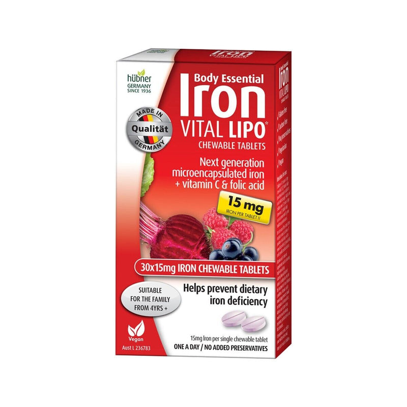 Silicea Body Essential Iron VITAL LIPO (15mg Iron) Chewable 30t