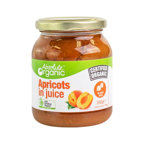ABSOLUTE ORGANIC- Apricots in  juice 350g