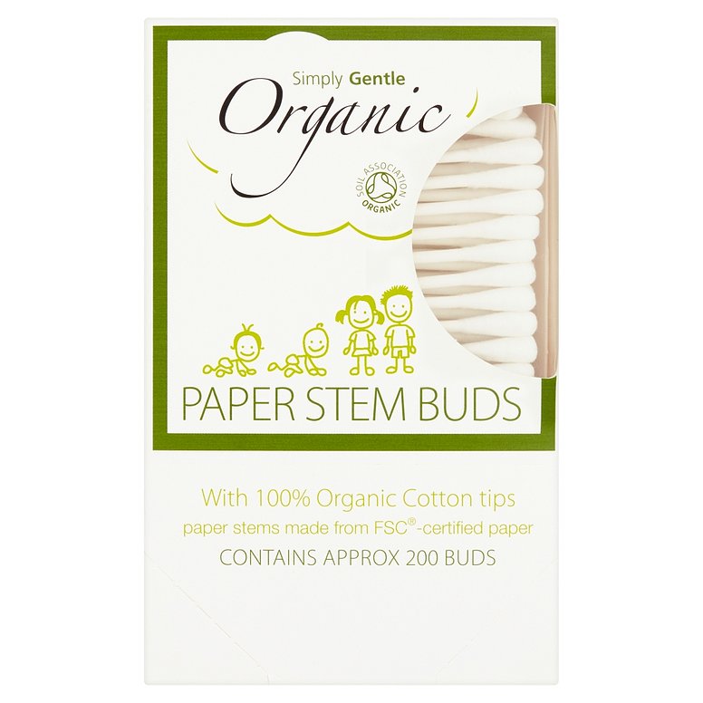 Simply Gentle Organic Paper Stem Buds Cotto tips x200