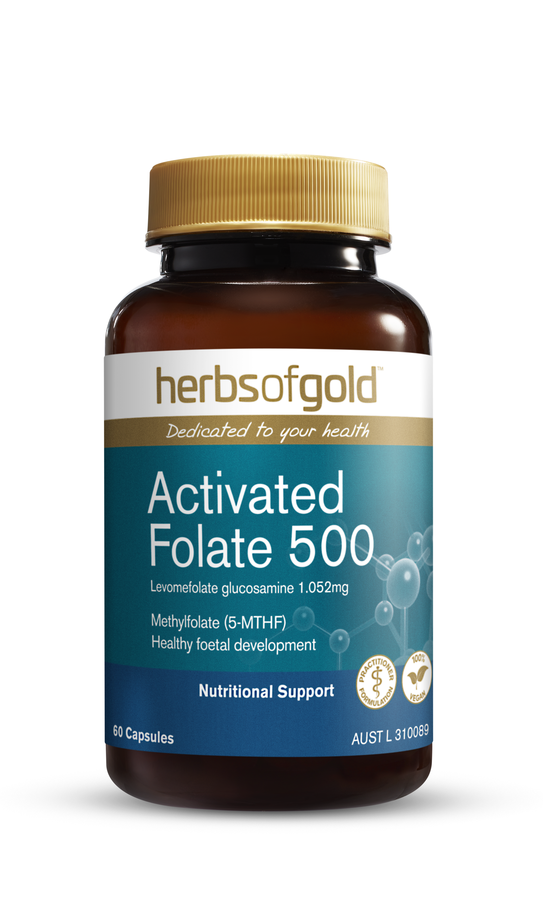 Herbs of Gold- Activated Folate 500 60C – The Nutrition Corner