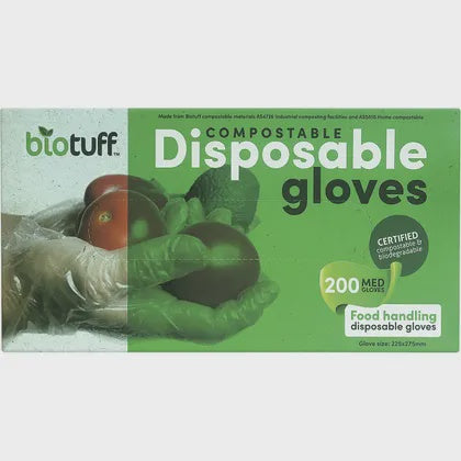 BIOTUFF Compostable Disposable Gloves Medium 200pk