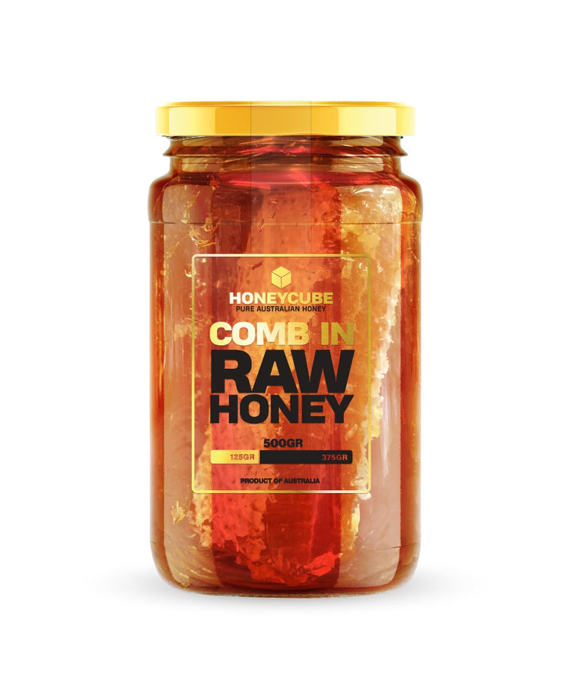 HONEYCUBE Comb in Raw Honey 500g