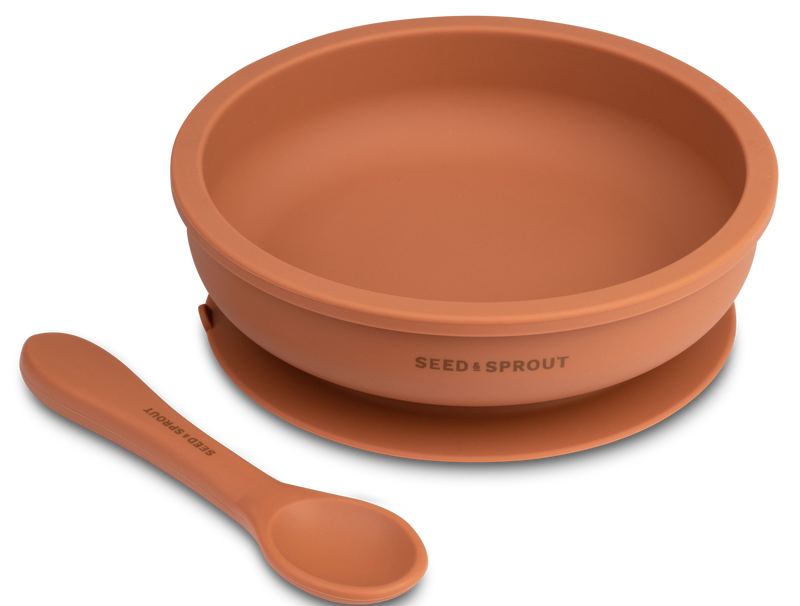 Seed & Sprout Co- Plate & Spoon Set- Terracotta