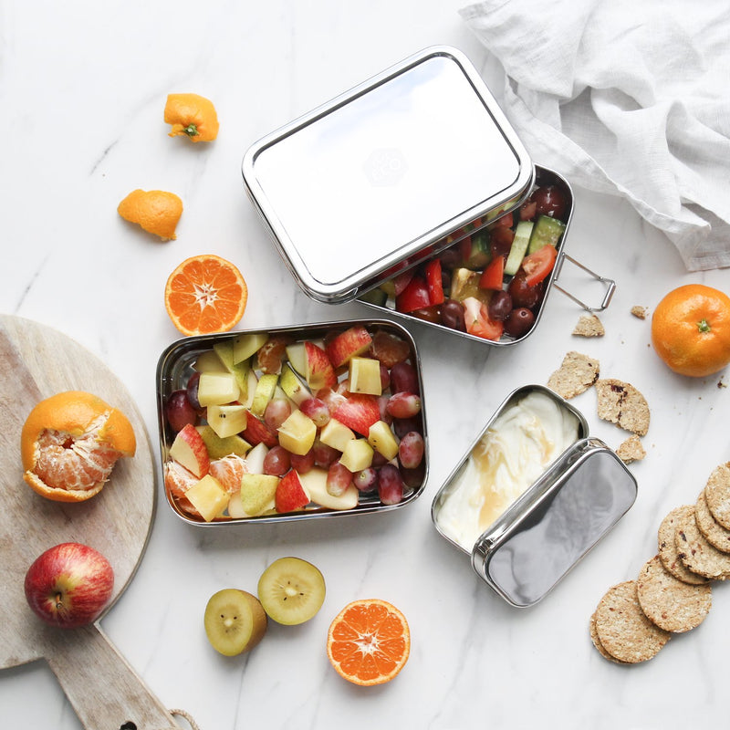 EVER ECO Stainless Steel XL Stackable Bento 2 Tier+Mini Snack Container