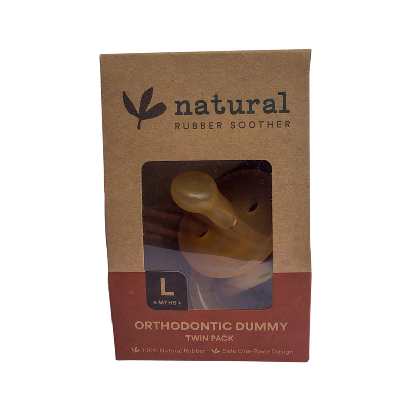 NATURAL RUBBER SOOTHER- Orthodontic Dummy Large (6+ Months) Twin Pack