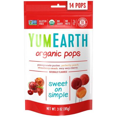 YUMEARTH Organic Lollipops Bags Assorted Fruit 85g