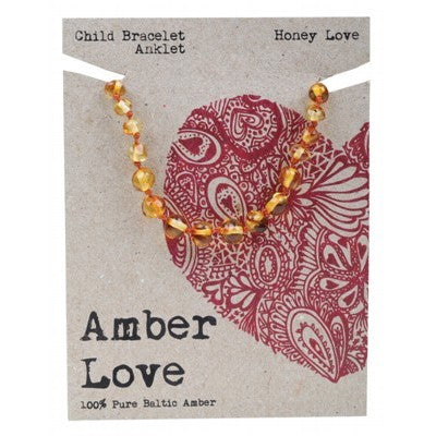 AMBER LOVE Bracelet Anklet Honey CHILD - 14cm
