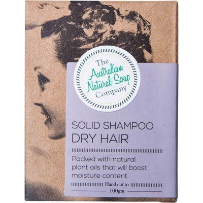 THE AUST. NATURAL SOAP CO- Solid Shampoo Bar Dry Hair - 100g