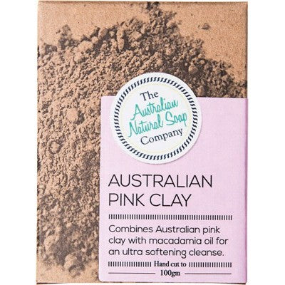THE AUST. NATURAL SOAP CO- Face Soap Bar Australian Pink Clay 100g