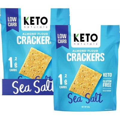 KETO NATURALS Almond Flour Crackers Sea Salt 64g