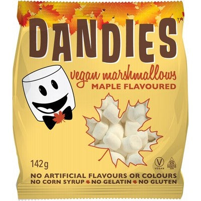 DANDIES Vegan Maple Marshmallows Mini Size 142g BEST BEFORE; 12/09.23