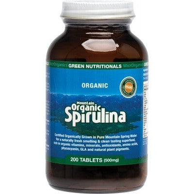 GREEN NUTRITIONALS- Mountain Organic Spirulina 200T