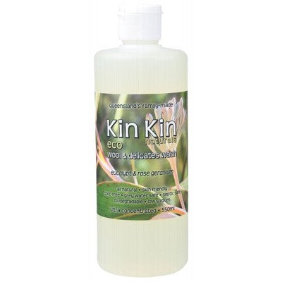 KIN KIN- NATURALS Wool & Delicates Wash  Eucalypt & Rose Geranium 550ml